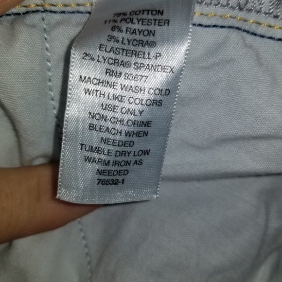 Liz Claiborne Amber Womens Mid Rise Straight Jeans with leg button detail - Picture 12 of 16